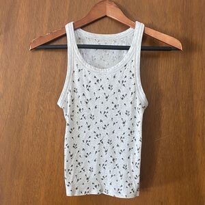 American Eagle Outfitters Gray Floral Tank Top